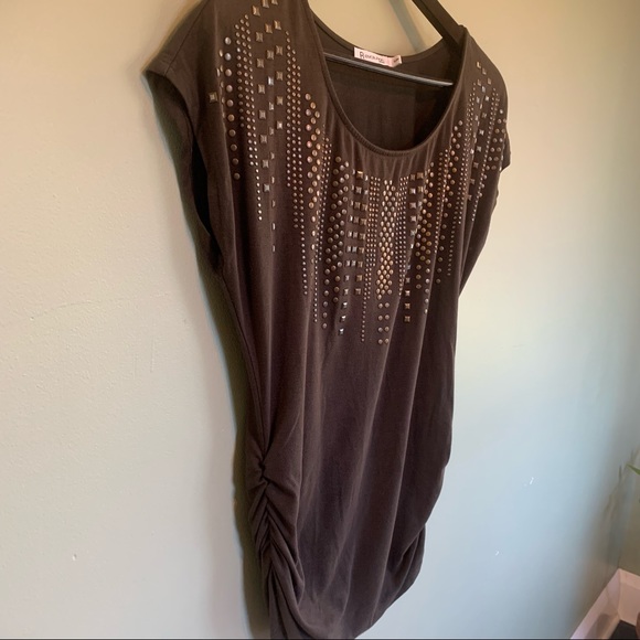 Brown top with fun stud details, Small - Picture 3 of 5